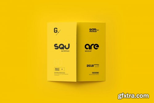 CreativeMarket - Square Gatefold Brochure Mockup 2811003