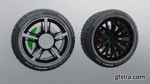 Modern sport car lowpoly 3d rims VR / AR / low-poly 3d model