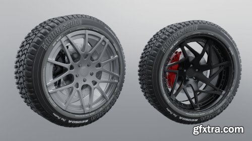 Modern sport car lowpoly 3d rims VR / AR / low-poly 3d model