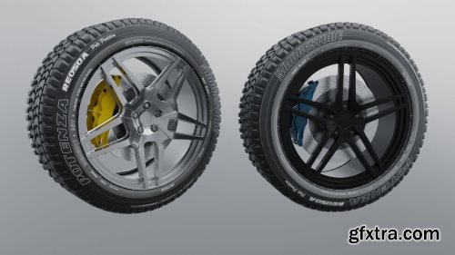 Modern sport car lowpoly 3d rims VR / AR / low-poly 3d model