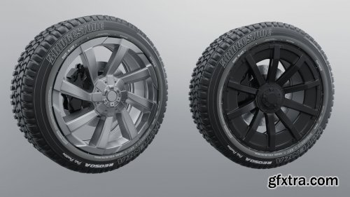 Modern sport car lowpoly 3d rims VR / AR / low-poly 3d model