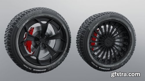 Modern sport car lowpoly 3d rims VR / AR / low-poly 3d model