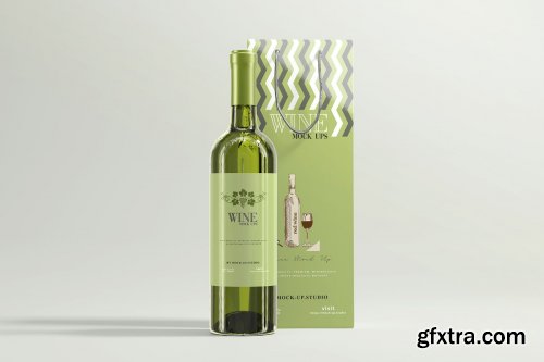 CreativeMarket - White Wine with Bag Mockups 4752080