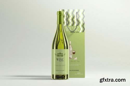 CreativeMarket - White Wine with Bag Mockups 4752080