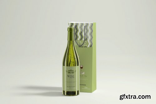 CreativeMarket - White Wine with Bag Mockups 4752080