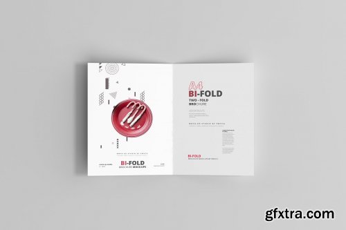 CreativeMarket - A4 Bi-Fold Brochure Mockups 4713388