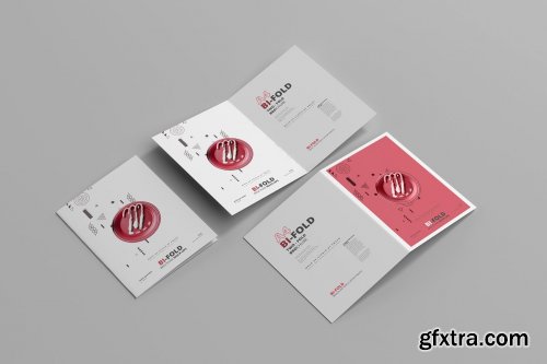 CreativeMarket - A4 Bi-Fold Brochure Mockups 4713388