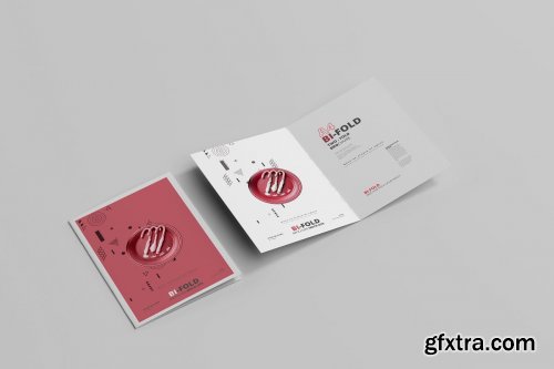 CreativeMarket - A4 Bi-Fold Brochure Mockups 4713388