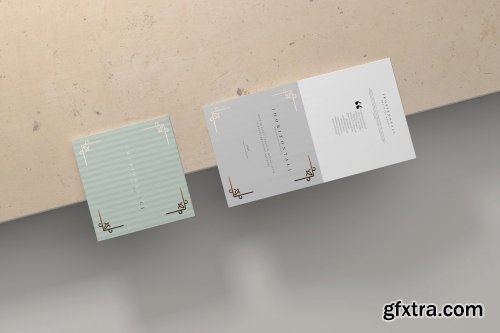 CreativeMarket - Bi-Fold Square Horizontal Mockups 4760486