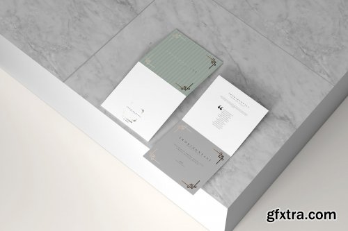 CreativeMarket - Bi-Fold Square Horizontal Mockups 4760486