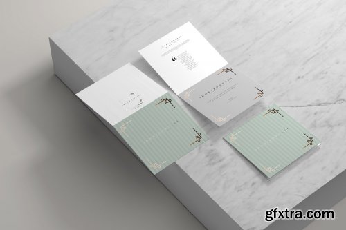 CreativeMarket - Bi-Fold Square Horizontal Mockups 4760486