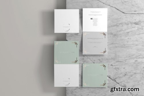 CreativeMarket - Bi-Fold Square Horizontal Mockups 4760486