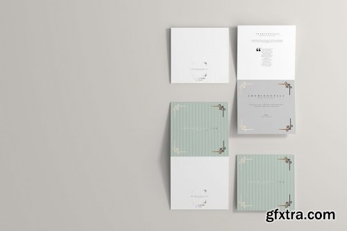 CreativeMarket - Bi-Fold Square Horizontal Mockups 4760486