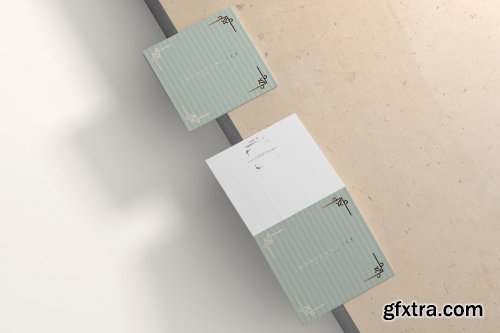 CreativeMarket - Bi-Fold Square Horizontal Mockups 4760486