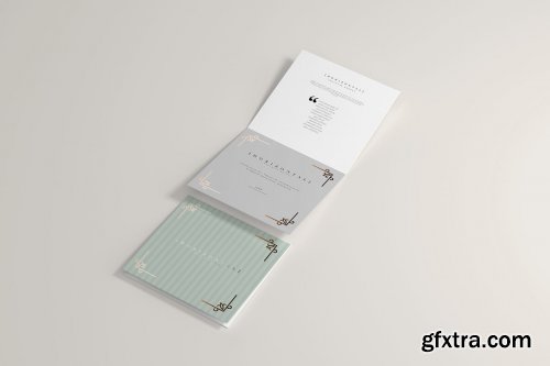 CreativeMarket - Bi-Fold Square Horizontal Mockups 4760486