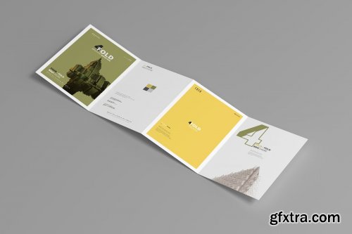 CreativeMarket - A4 Four Fold Brochure Mockups 4657765