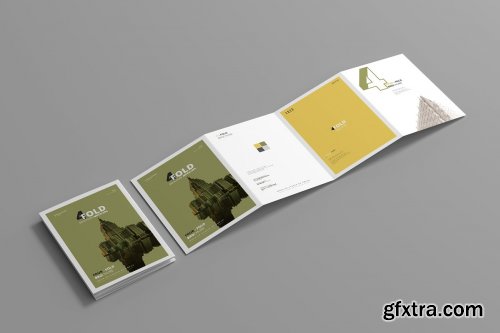 CreativeMarket - A4 Four Fold Brochure Mockups 4657765