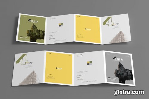 CreativeMarket - A4 Four Fold Brochure Mockups 4657765