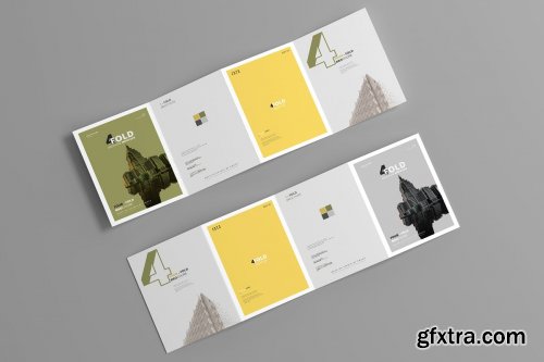 CreativeMarket - A4 Four Fold Brochure Mockups 4657765