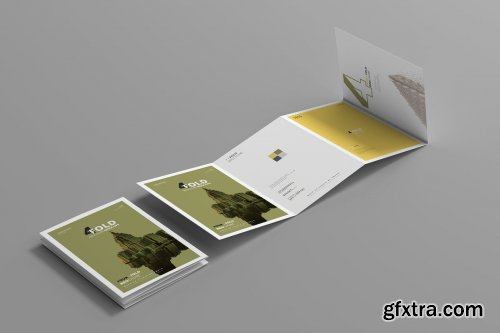 CreativeMarket - A4 Four Fold Brochure Mockups 4657765