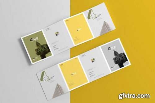 CreativeMarket - A4 Four Fold Brochure Mockups 4657765