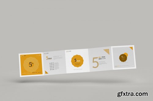 CreativeMarket - 5-Fold Square Brochure Mockups 4749557