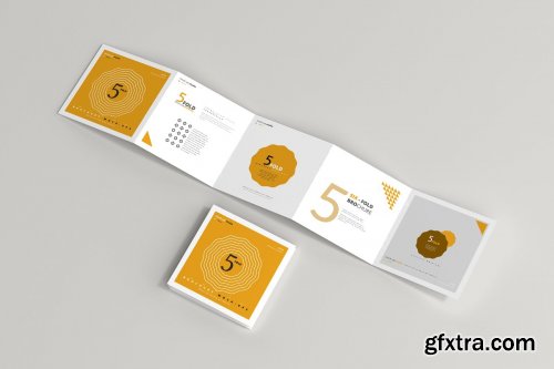 CreativeMarket - 5-Fold Square Brochure Mockups 4749557