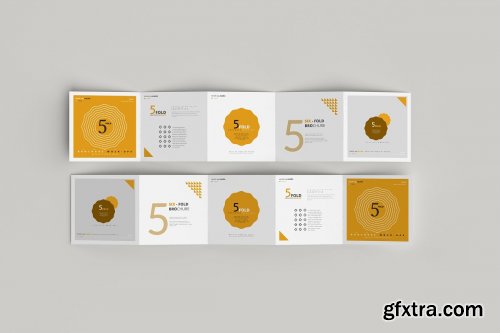 CreativeMarket - 5-Fold Square Brochure Mockups 4749557