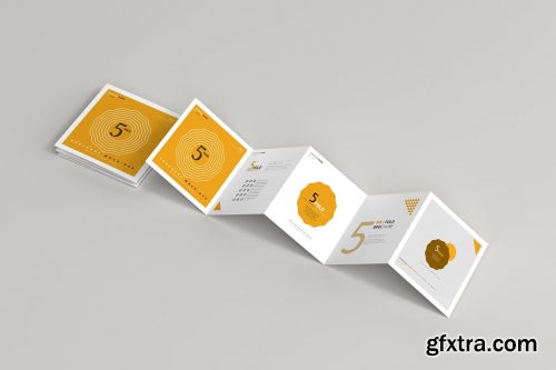 CreativeMarket - 5-Fold Square Brochure Mockups 4749557