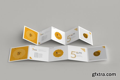 CreativeMarket - 5-Fold Square Brochure Mockups 4749557