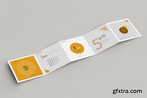 CreativeMarket - 5-Fold Square Brochure Mockups 4749557