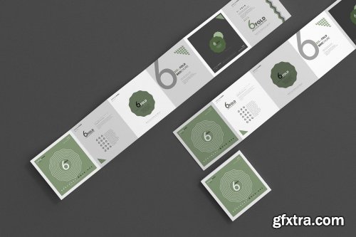 CreativeMarket - Six Fold Square Brochure Mockups 4718114