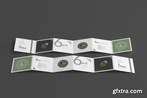 CreativeMarket - Six Fold Square Brochure Mockups 4718114