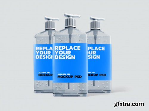 Alcohol gel corona virus mockup