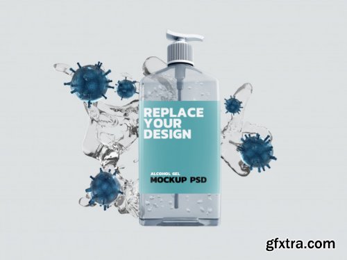 Alcohol gel corona virus mockup