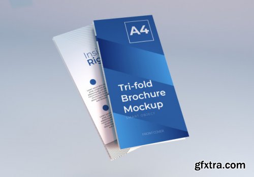 Realistic a4 trifold brochure mockup