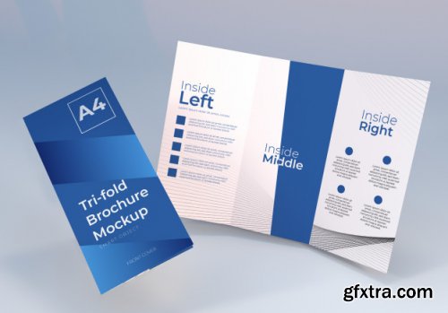 Realistic a4 trifold brochure mockup