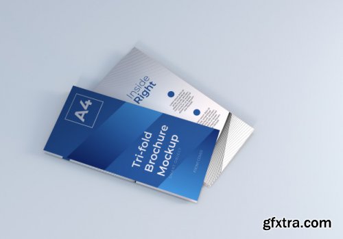 Realistic a4 trifold brochure mockup