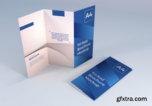 Realistic a4 trifold brochure mockup