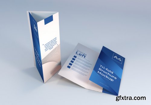 Realistic a4 trifold brochure mockup