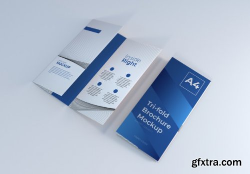 Realistic a4 trifold brochure mockup 2