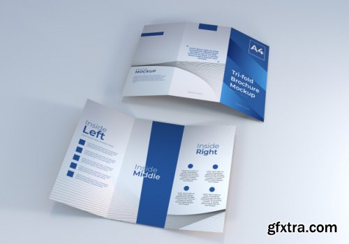 Realistic a4 trifold brochure mockup 2