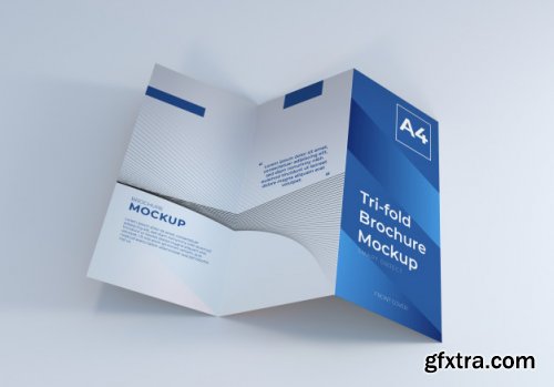 Realistic a4 trifold brochure mockup 2