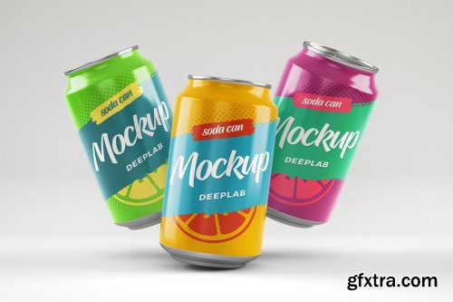 CreativeMarket - Soda Can Mockup Set 4536023