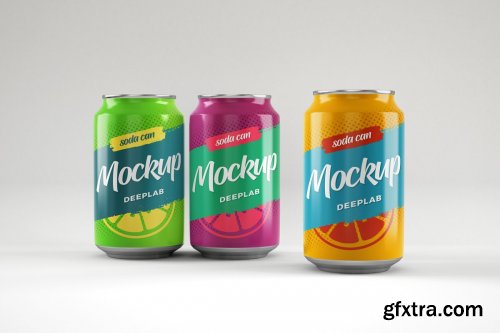 CreativeMarket - Soda Can Mockup Set 4536023