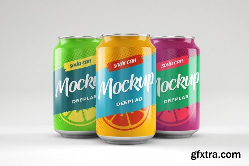 CreativeMarket - Soda Can Mockup Set 4536023