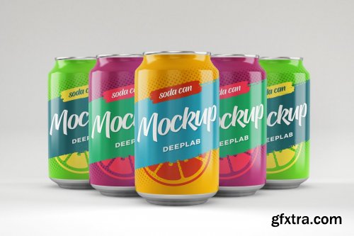 CreativeMarket - Soda Can Mockup Set 4536023