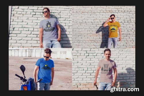 CreativeMarket - Men's T-Shirt Mock-Up Set 3857277