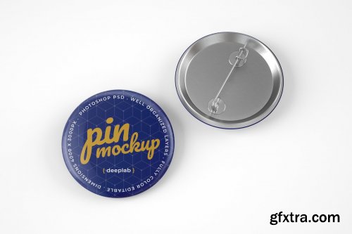 CreativeMarket - Glossy Button Pin Mockup Set 4489316