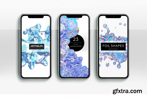 CreativeMarket - FOIL SHAPES color version 3866321